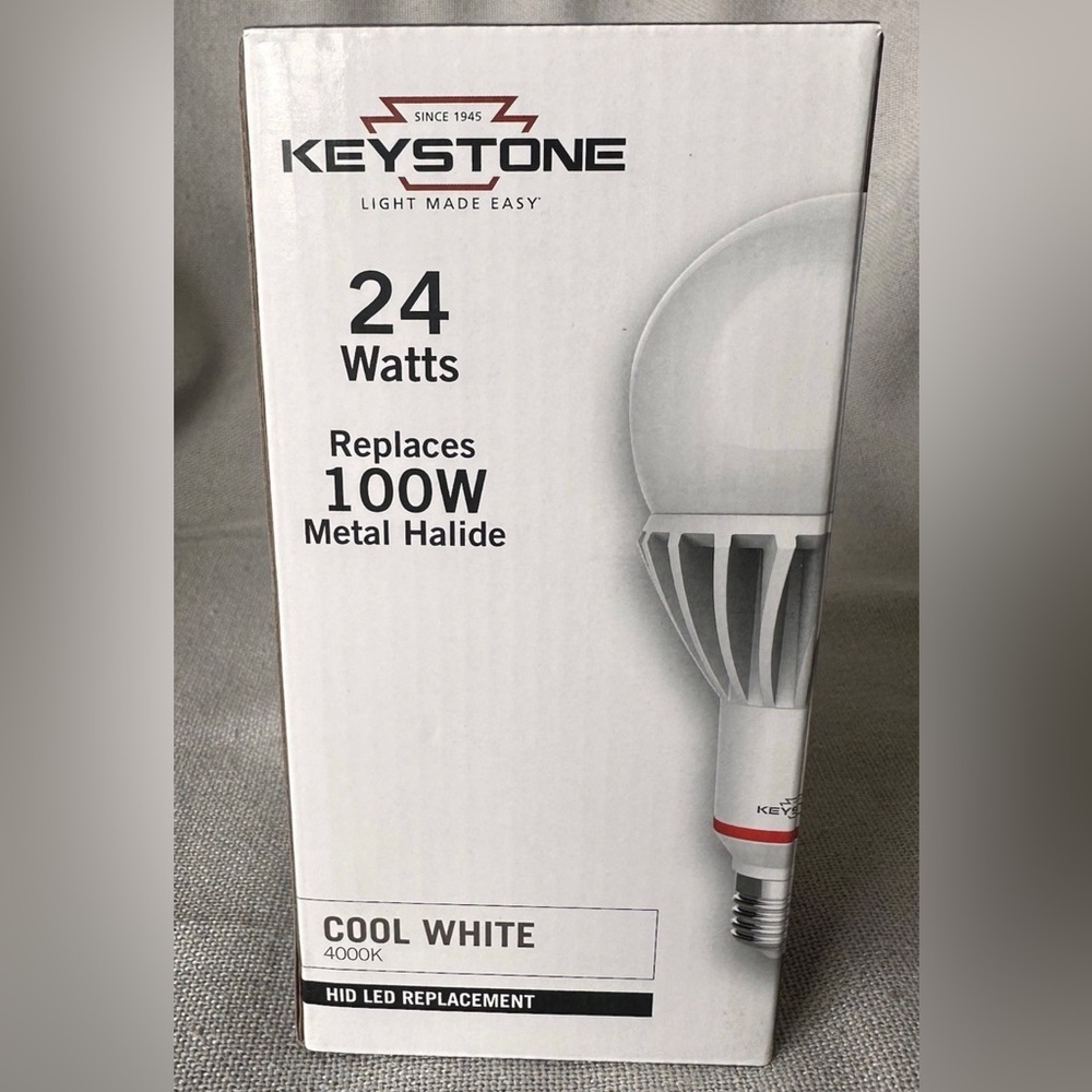 24W Cool White 4000k Keystone
120/277v LED Light Bulb New Dimmable